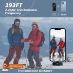 Micrófono inalámbrico Lavalier para iPhone, micrófono de solapa Plug & Play con funda de carga y 2 transmisores de micrófono con clip de 393.7 ft de rango de transmisión para grabación de video, entrevista YouTube TikTok - Imagen 3