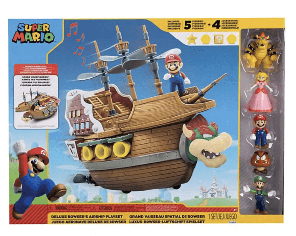 Captura de Pantalla 2022-10-19 a la(s) 12.21.42 Barco Super Mario Deluxe Playset - Bowser Ship - Incluye 5 figuras de 2.6 in y 4 accesorios - Imagen 1