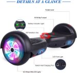 Hoverboard - Hoverboard de 6.5 pulgadas luces LED intermitentes, tabla para niños y adolescentes - Imagen 2