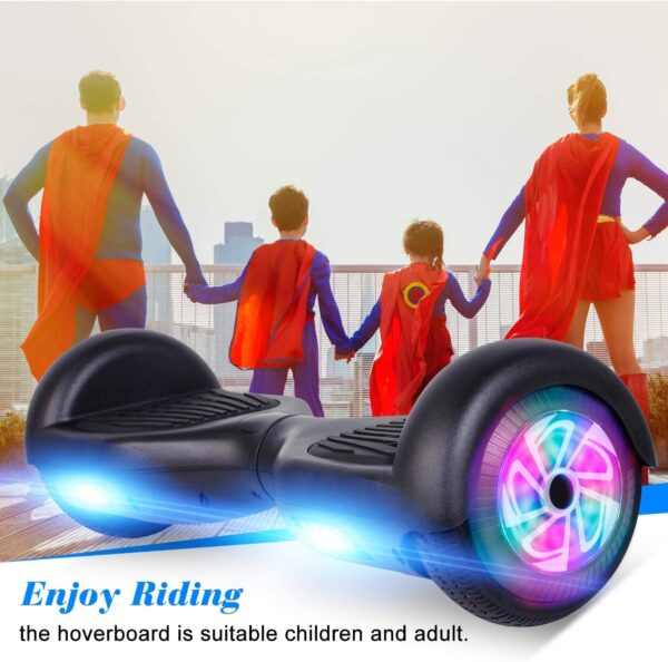 Hoverboard - Hoverboard de 6.5 pulgadas luces LED intermitentes, tabla para niños y adolescentes - Imagen 6