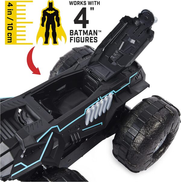 CARRO CONTROL RC - DC Comics Batman, vehículo de control remoto de batmóvil todo terreno, juguetes de Batman resistentes al agua para niños de 4 años en adelante - Imagen 9
