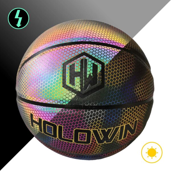Baloncesto de cesta luminosa holográfica reflectante brillante para juegos nocturnos, regalo perfecto de HoloHoops juguetes - Imagen 2