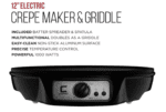 Plancha y crepera antiadherente de 12 pulgadas, con control de temperatura preciso para perfectas crepas, crepas finas, hotcakes, huevos, beicon y más, incluye esparcidor de manteca y espátula - Imagen 8