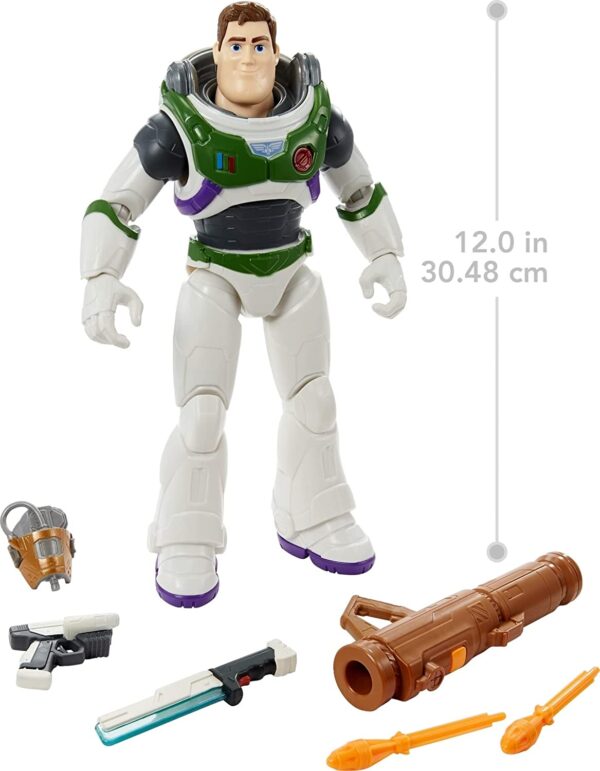 Disney Pixar Lightyear Toys, Buzz Lightyear Figure, Fully Equipped 12-in Action Figure with 4 Accessories, Collectible Gifts for Kids - Imagen 6