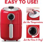 DASH Compact Air Fryer Oven Cooker with Temperature Control, Non-stick Fry Basket, Recipe Guide + Auto Shut off Feature, 2 Quart - Red - Imagen 9