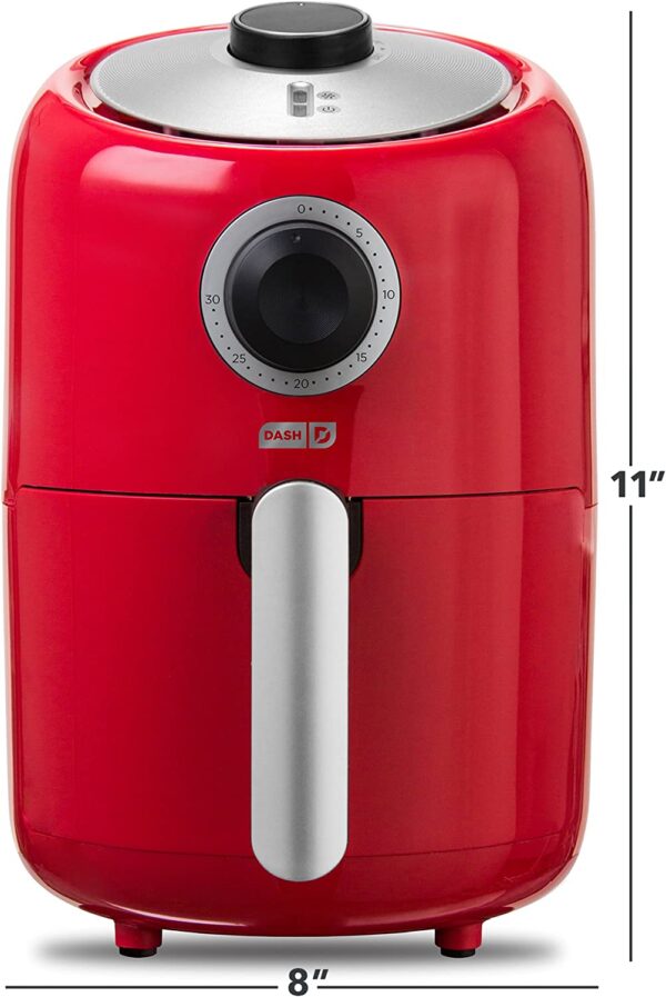 DASH Compact Air Fryer Oven Cooker with Temperature Control, Non-stick Fry Basket, Recipe Guide + Auto Shut off Feature, 2 Quart - Red - Imagen 3