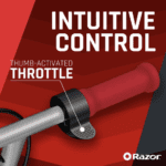 Razor Black Label E100 Electric Scooter – Silver / Red, for Kids Ages 8+ and up to 120 lbs, 8" Pneumatic Front Tire, Up to 10 mph & up to 35 mins of Ride Time, Power Core High-Torque Hub Motor - Imagen 8