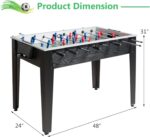 Mesa de futbolín de 48 pulgadas, mesa de juego de fútbol para multijugador con 2 pelotas, tabla de fútbol de madera para adultos y niños - Imagen 10