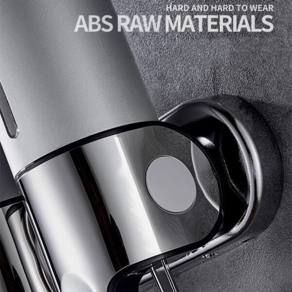 Dispensador y organizador de bomba de ducha de baño 3 en 1 con cámara montada en la pared, capacidad para champú, jabón, acondicionador, gel de ducha, para baño, cocina, hotel (plateado) - Imagen 3