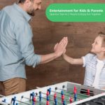 Mesa de futbolín de 48 pulgadas, mesa de juego de fútbol para multijugador con 2 pelotas, tabla de fútbol de madera para adultos y niños - Imagen 4