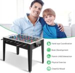 Mesa de futbolín de 48 pulgadas, mesa de juego de fútbol para multijugador con 2 pelotas, tabla de fútbol de madera para adultos y niños - Imagen 2