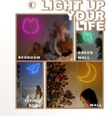Tira de luz de neón moldeable, tira de luces LED de neón flexible para niños y adultos, letrero de neón de silicona de 3.28 pies para decoración de pared de dormitorio, USB de 5 V o funciona con pilas, verde - Imagen 2