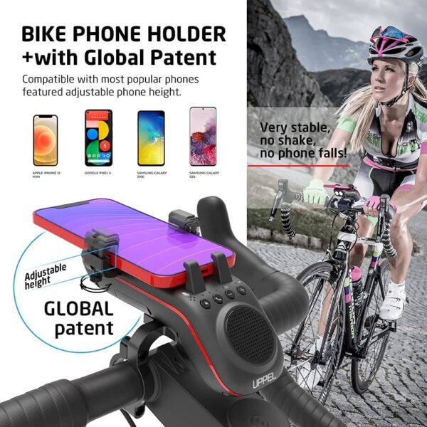 Altavoz Bluetooth para bicicleta, altavoz multifuncional para bicicleta 10 en 1, luz LED, micrófono de bocina de bicicleta, ideal para carretera y bicicleta de montaña, ciclismo extremo e informal - Imagen 6
