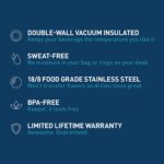 Botella thermo - Takeya Actives - Termos aislados en acero inoxidable con tapa de pico vertedor. Visita la tienda de Takeya - Imagen 6