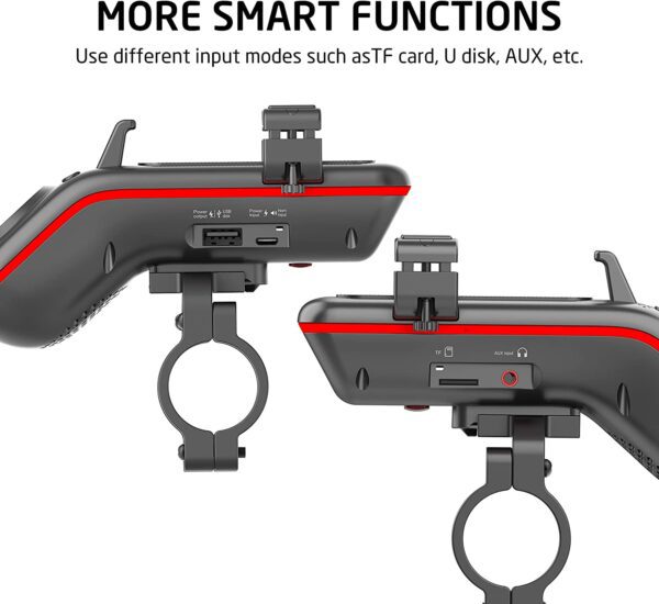 Altavoz Bluetooth para bicicleta, altavoz multifuncional para bicicleta 10 en 1, luz LED, micrófono de bocina de bicicleta, ideal para carretera y bicicleta de montaña, ciclismo extremo e informal - Imagen 7