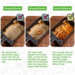 Forros de papel para freidora de aire, forro de papel desechable para freidora de aire doble ninja, papel pergamino, papel pergamino de grado alimenticio y papel de hornear, impermeable y a prueba de aceite, para hornear asar (125 piezas) - Imagen 3