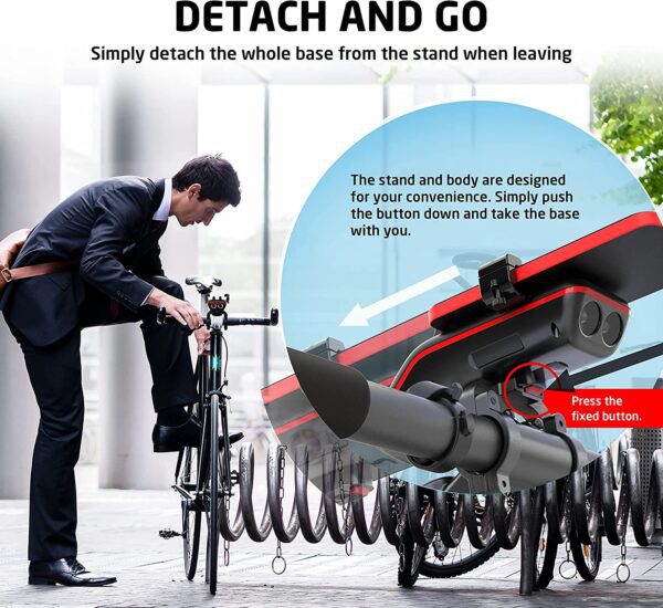 Altavoz Bluetooth para bicicleta, altavoz multifuncional para bicicleta 10 en 1, luz LED, micrófono de bocina de bicicleta, ideal para carretera y bicicleta de montaña, ciclismo extremo e informal - Imagen 5