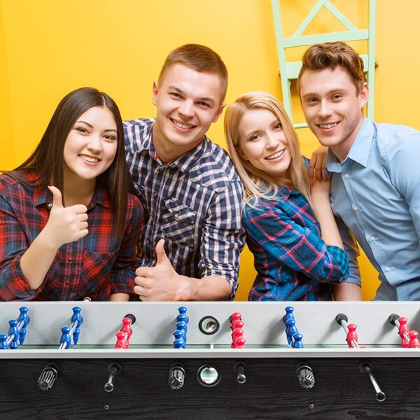Mesa de futbolín de 48 pulgadas, mesa de juego de fútbol para multijugador con 2 pelotas, tabla de fútbol de madera para adultos y niños - Imagen 7