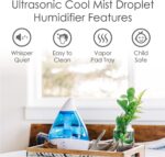 Humidificador Crane  ultrasónico de neblina fría , Azul, TV209643, 19watts, 230 volts - Imagen 5