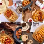 Forros de papel para freidora de aire, forro de papel desechable para freidora de aire doble ninja, papel pergamino, papel pergamino de grado alimenticio y papel de hornear, impermeable y a prueba de aceite, para hornear asar (125 piezas) - Imagen 4