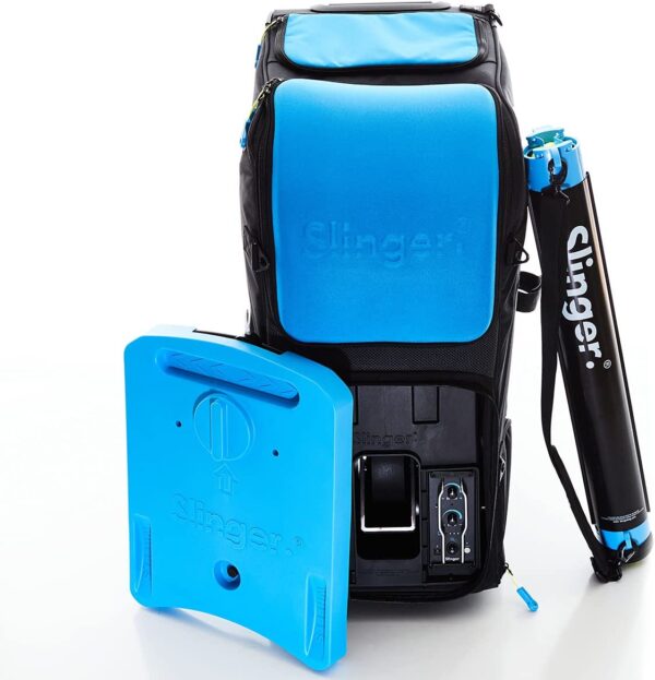 Slinger Lanzador portátil de pelotas de tenis, el mejor lanzador de bolas y máquina de lanzamiento, bolsa de tenis multifuncional, control remoto, con oscilador, tubo de bola, soporte para cámara - Imagen 1