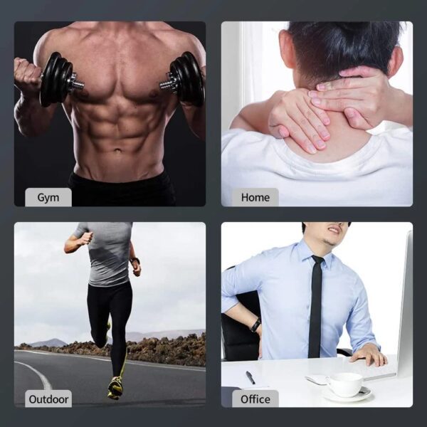 Pistola de masaje de tejido profundo, masajeador muscular eléctrico de mano, dispositivo de masaje de percusión de alta intensidad para aliviar el dolor con 10 accesorios y 30 velocidades (negro) - Imagen 4