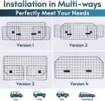 Barrera protectora para perros en automóvil, ajustable, corte universal, resistente, malla de alambre y divisor de seguridad para camionetas y vehículos - Imagen 8