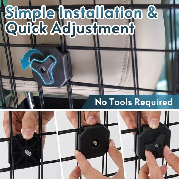 Barrera protectora para perros en automóvil, ajustable, corte universal, resistente, malla de alambre y divisor de seguridad para camionetas y vehículos - Imagen 10