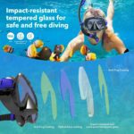 Equipo de esnórquel para adultos TAWAK , máscara de esnórquel para adultos, conjunto de máscara de esnórquel con vista panorámica y vidrio templado antifugas, gafas de esnórquel con correa ajustable para esnórquel buceo - Imagen 6