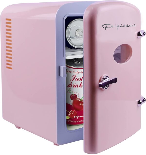 Mini Frigidaire - Enfriador para maquillaje y bebidas de 6 latas, blanco, 4 litros - Imagen 9