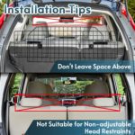 Barrera protectora para perros en automóvil, ajustable, corte universal, resistente, malla de alambre y divisor de seguridad para camionetas y vehículos - Imagen 2