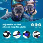 Equipo de esnórquel para adultos TAWAK , máscara de esnórquel para adultos, conjunto de máscara de esnórquel con vista panorámica y vidrio templado antifugas, gafas de esnórquel con correa ajustable para esnórquel buceo - Imagen 5