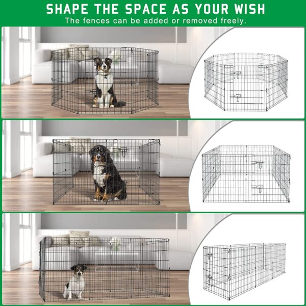 Encierro plegable para mascotas, 8 paneles de 36 pulgadas, corralito para mascotas, ideal para mascotas, animales medianos al aire libre, interiores - Imagen 4