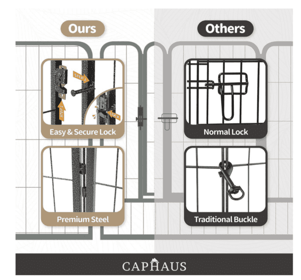 Encierro plegable de metal para mascota 24 pulgadas 8 pliegos - Imagen 7