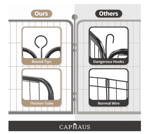 Encierro plegable de metal para mascota 24 pulgadas 8 pliegos - Imagen 6