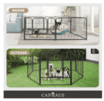 Encierro plegable de metal para mascota 24 pulgadas 8 pliegos - Imagen 3