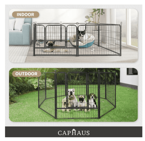 Encierro plegable de metal para mascota 24 pulgadas 8 pliegos - Imagen 3