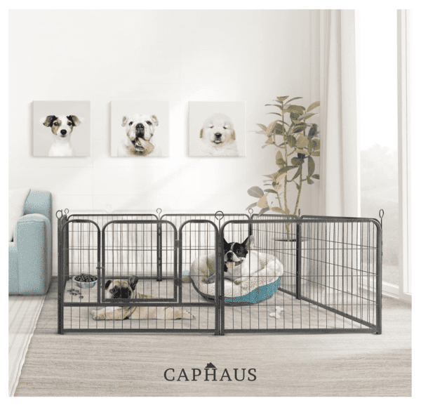 Encierro plegable de metal para mascota 24 pulgadas 8 pliegos - Imagen 2