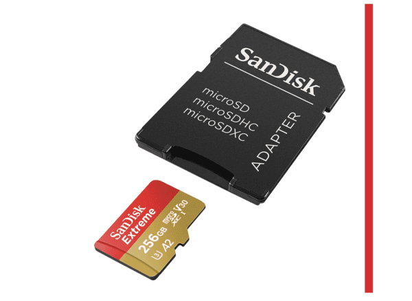 Tarjeta de memoria microSDXC UHS-I Extreme de 256 GB con adaptador, hasta 190 MB/s, C10, U3, V30, 4K, 5K, A2, tarjeta Micro SD - SDSQXAV-256G-GN6MA - Imagen 3