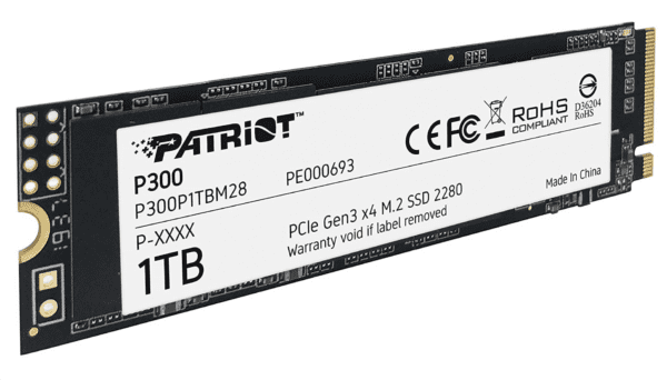 Memoria Patriot P300 M.2 PCIe Gen 3 x4 1TB SSD de bajo consumo de energía - Imagen 3