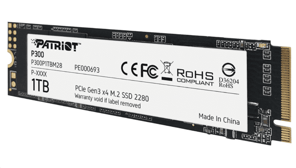 Memoria Patriot P300 M.2 PCIe Gen 3 x4 1TB SSD de bajo consumo de energía - Imagen 2