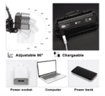Linterna LED recargable por USB, 2000 lúmenes de alto brillo, 6 modos de iluminación de cabeza impermeable, faros perfectos para camping, correr, senderismo, ciclismo, pesca, escalada - Imagen 3
