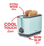 Tostadora Dash turquesa EASY TOASTER - Imagen 3