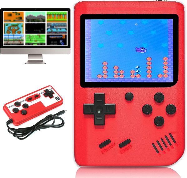 Consola de juegos de mano para niños, consola de juegos retro para adultos, mini juegos portátiles de mano con 500 juegos clásicos, pantalla a color de 3.0 pulgadas, compatible con dos jugadores - Imagen 9