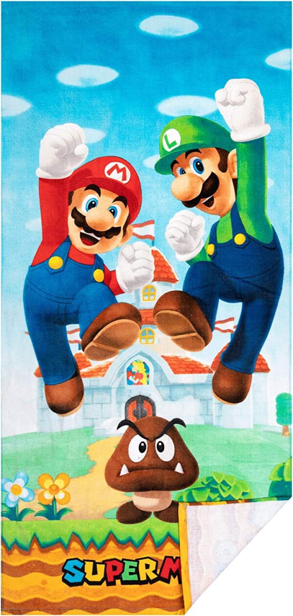 Super Mario Bros - Toalla de baño de algodón súper suave para niños, 58 x 28 pulgadas, por Franco - Imagen 7