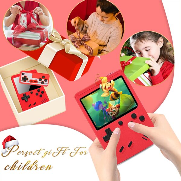 Consola de juegos de mano para niños, consola de juegos retro para adultos, mini juegos portátiles de mano con 500 juegos clásicos, pantalla a color de 3.0 pulgadas, compatible con dos jugadores - Imagen 11