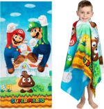 Super Mario Bros - Toalla de baño de algodón súper suave para niños, 58 x 28 pulgadas, por Franco