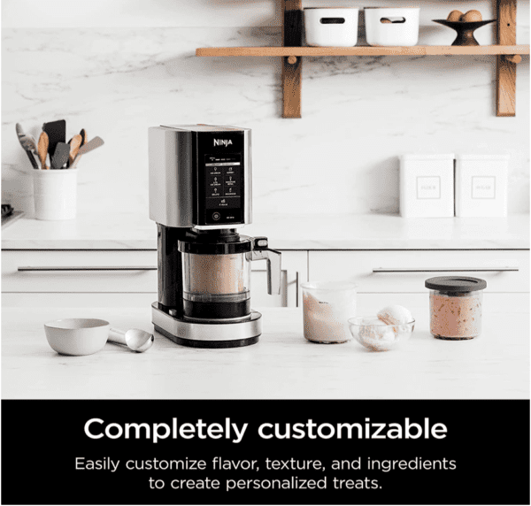Ninja Creami NC301RD, máquina para hacer helado, gelato, malteada, sorbetes y batidos, 7 programas de un solo toque, plateado - Imagen 9