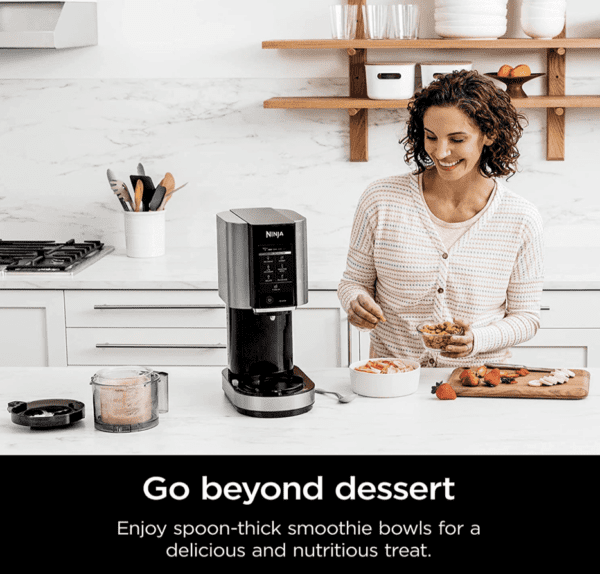 Ninja Creami NC301RD, máquina para hacer helado, gelato, malteada, sorbetes y batidos, 7 programas de un solo toque, plateado - Imagen 2