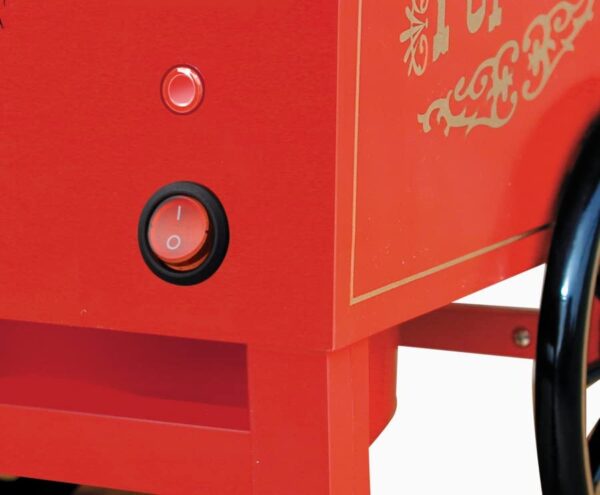 Nostalgia Máquina vintage de palomitas de maíz, 12 tazas, máquina de palomitas de maíz de aire caliente con tapa medidora, sin aceite, rojo - Imagen 3